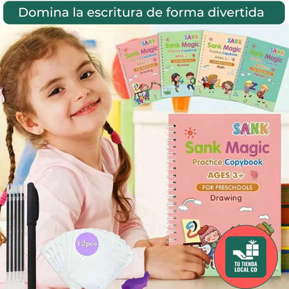 SUPER KIT DE 4 LIBROS DE CALIGRAFÍA REUTILIZABLES TINTA MÁGICA  ⭐⭐⭐⭐⭐