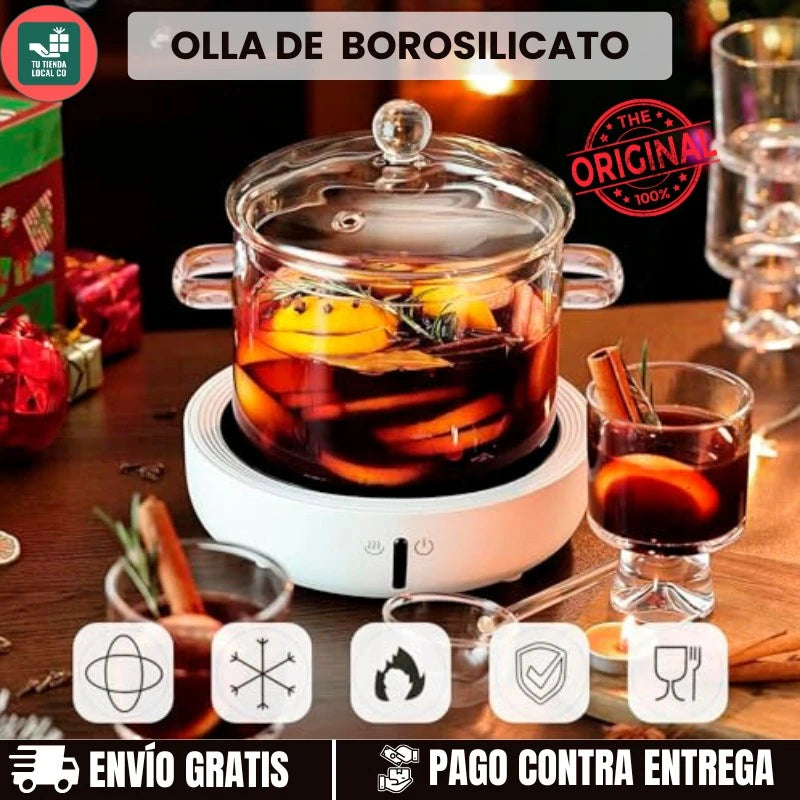 OLLA DE BOROSOLICATO GLASSFOOD® 100% ORIGINAL perfecta para preparar tus recetas favoritas 👨🏻‍🍳+ REGALO ADICIONAL