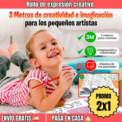 OFERTA 2X1 PAGA UNO LLEVA DOS ROLLO PAPEL PARA COLOREAR ADHESIVO DE 3 METROS 🤩😱 - ENVÍO GRATIS