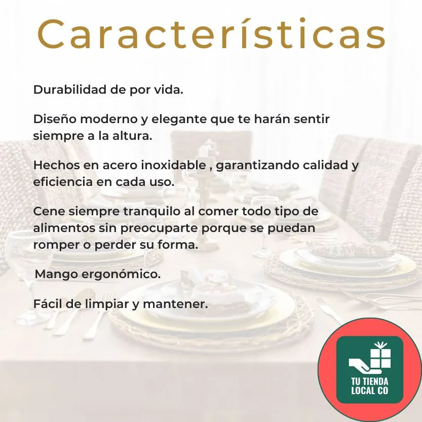 SET DE CUBIERTOS  DE LUJO (24 PIEZAS) + 2 LIBROS DE DE RECETAS GRATIS