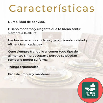 SET DE CUBIERTOS  DE LUJO (24 PIEZAS) + 2 LIBROS DE DE RECETAS GRATIS