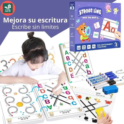 SUPER LIBRO DE ENTRENAMIENTO MÁGICO REUTILIZABLE PARA APRENDER CALIGRAFÍA Y ESTIMULACIÓN DE LA CREATIVIDAD ⭐⭐⭐⭐⭐