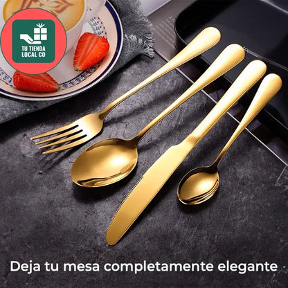 SET DE CUBIERTOS  DE LUJO (24 PIEZAS) + 2 LIBROS DE DE RECETAS GRATIS