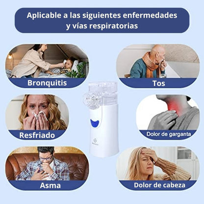 MESH AIRCARE PRO®️ 🫁 Nebulizador Portátil Ultrasónico (PEDIÁTRICO PARA ADULTOS Y NIÑOS)