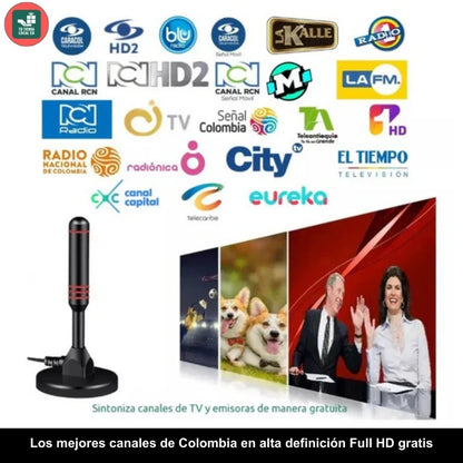 ANTENA PORTATIL TDT 4K UHD 2024 MÁXIMA SEÑAL Y NITIDEZ PARA CIENTOS DE CANALES GRATIS