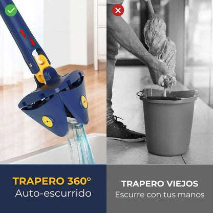 TRAPERO AUTO-EXPRIMIBLE 360°™ (ESQUINAS LIMPIAS)