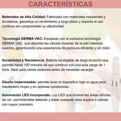 REMOVEDOR DE CALLOS PEDIGLAM ELECTRICO RECARGABLE + ENVÍO GRATIS