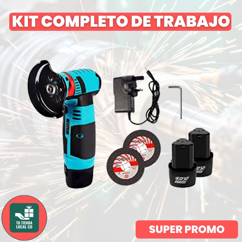 GRINDPRO®: Amoladora Angular inalambrica + (2x Discos de corte + 2x baterías recargables ) + envío gratis