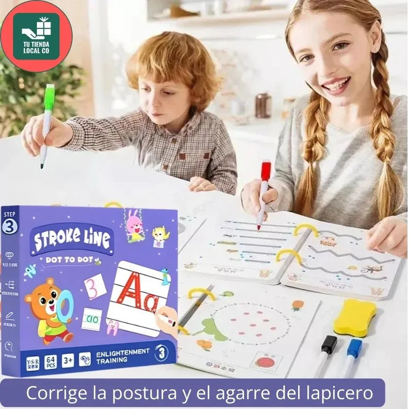 SUPER LIBRO DE ENTRENAMIENTO MÁGICO REUTILIZABLE PARA APRENDER CALIGRAFÍA Y ESTIMULACIÓN DE LA CREATIVIDAD ⭐⭐⭐⭐⭐