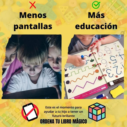 SUPER LIBRO DE ENTRENAMIENTO MÁGICO REUTILIZABLE PARA APRENDER CALIGRAFÍA Y ESTIMULACIÓN DE LA CREATIVIDAD ⭐⭐⭐⭐⭐