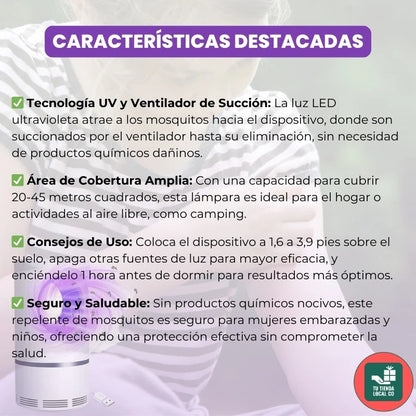 LAMPGUARD® LAMPARA LED ANTIMOSQUITOS PARA CONTROL DE PLAGAS + ENVÍO GRATIS 🚚